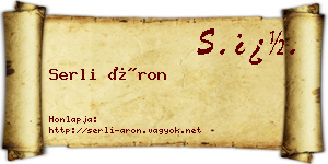 Serli Áron névjegykártya